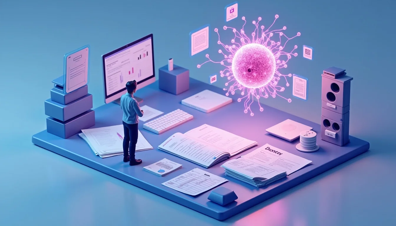 AI sorting scattered data into organised results for a human reviewer
